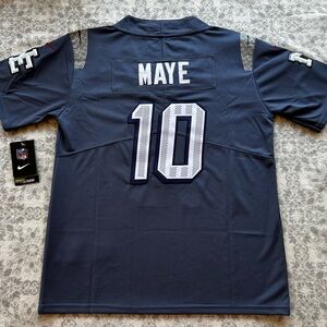 Drake Maye #10 Rival Series Nike On Field Stitched Jersey NWT  Youth Size Large